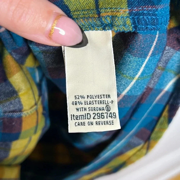 L.L Bean Scotch Plaid Button Up Collard Long Sleeve Flannel Granola Girl Shirt - Picture 9 of 12